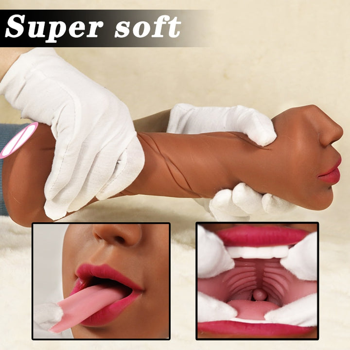 3 IN 1 Vaginal Anus Oral Sex Real Deep Throat Masturbator for Men