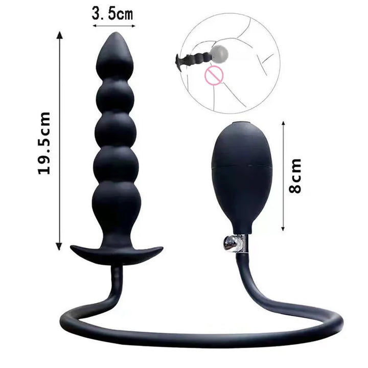 Bead Inflatable Anal Plug Built-in Big Butt Plug Dildo Pump Bdsm Toy - fromasia2america.shop