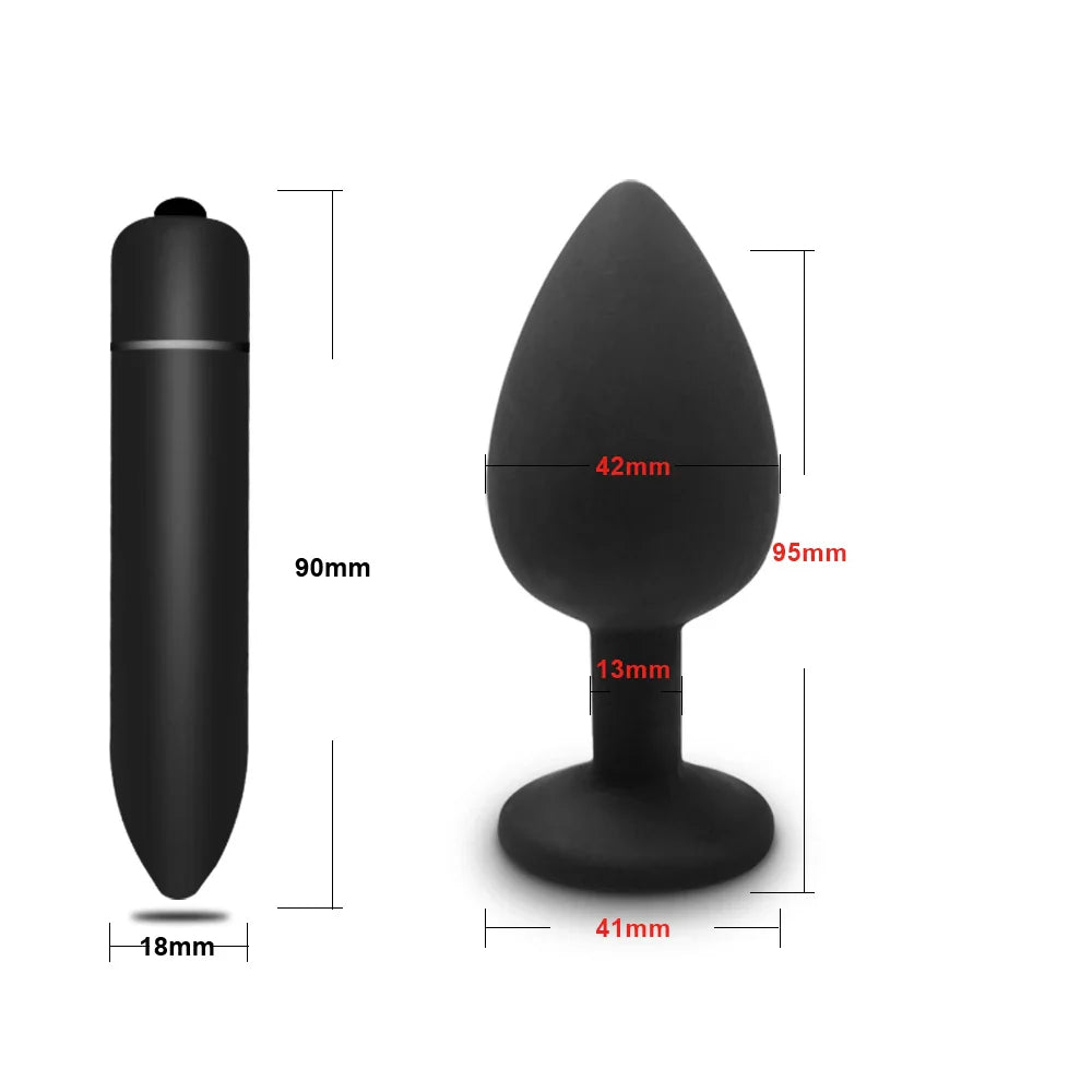 Anal Plug Butt Vibrator Women/Men Soft Silicone Round Shaped Erotic Bullet Analplug - fromasia2america.shop