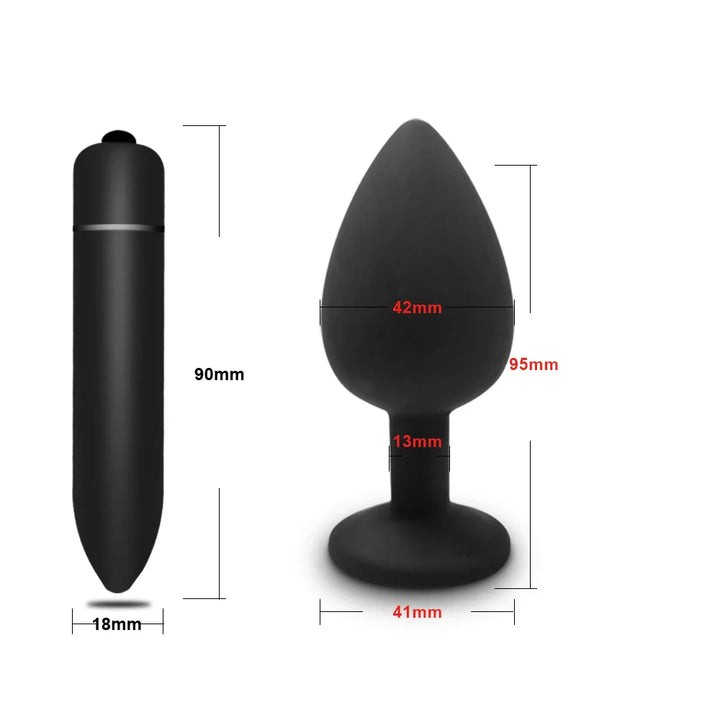 Anal Plug Butt Vibrator Women/Men Soft Silicone Round Shaped Erotic Bullet Analplug - fromasia2america.shop