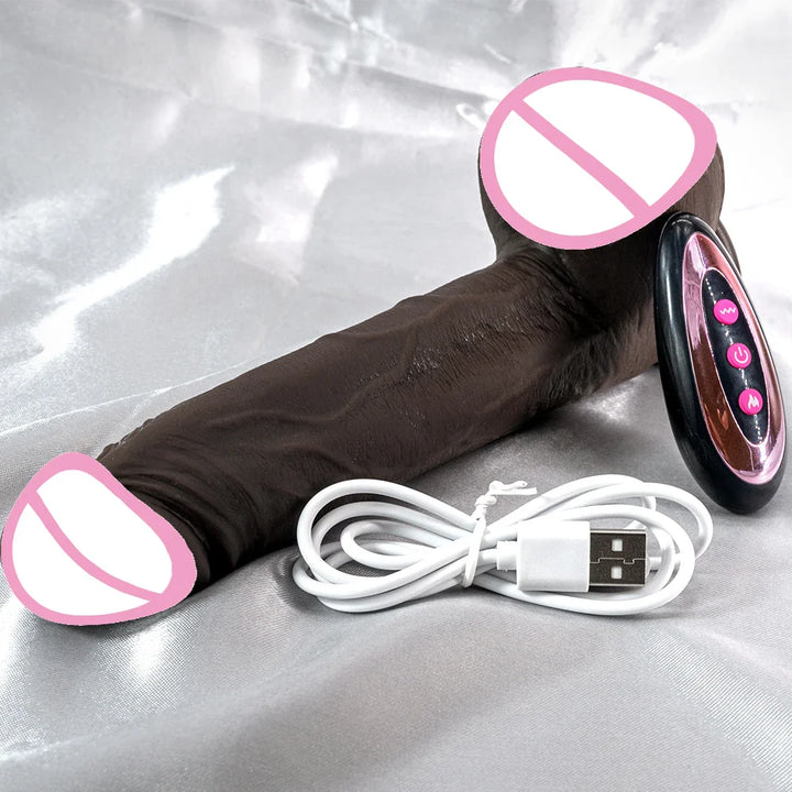 Black Penis Wireless Vibrator Telescopic Dildos For Women Big Dildo Vibrator - fromasia2america.shop