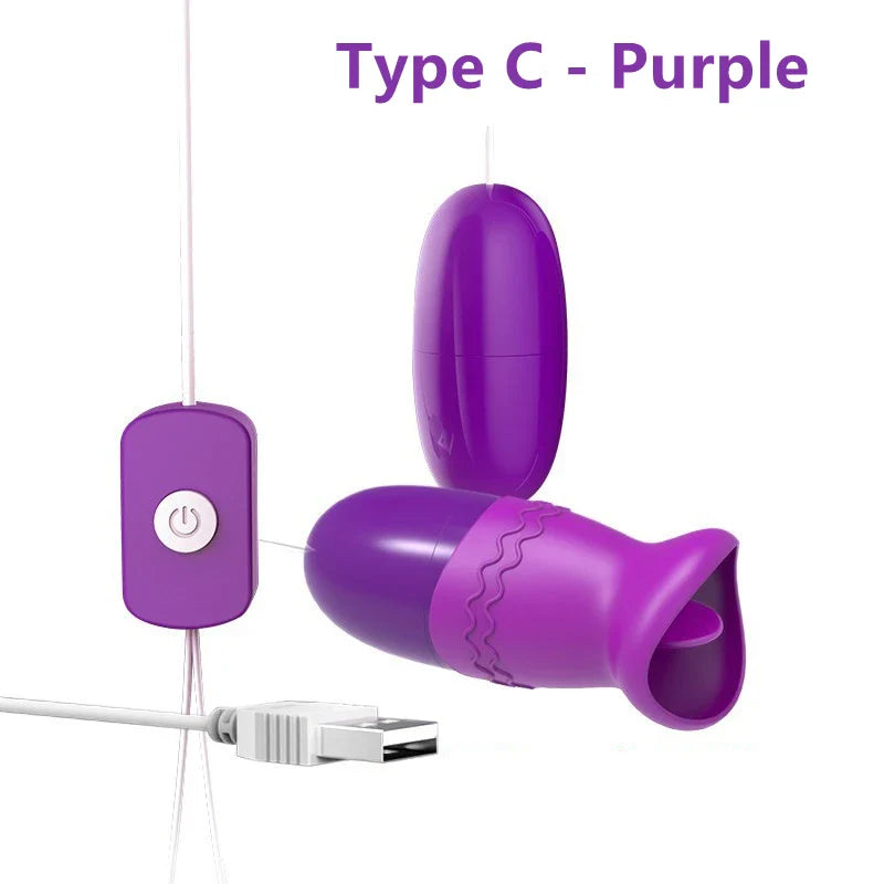 Egg Sex Tongue Vibrator USB Vibrating Love Balls G Point Vagina Famme Clitoris Stimulator Toys for Women - fromasia2america.shop