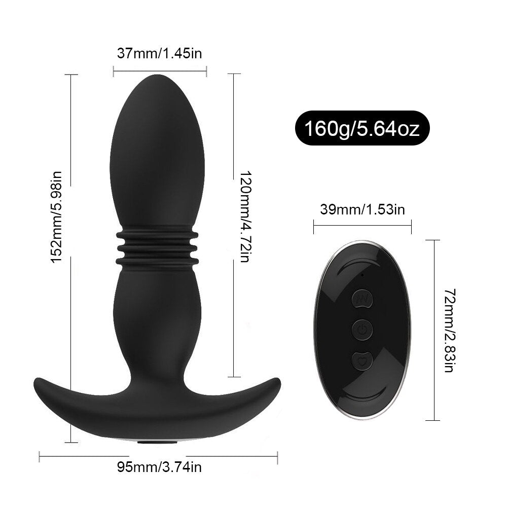 Anal Vibrator for Men Women with Wireless Remote Control Telescopic Rotation