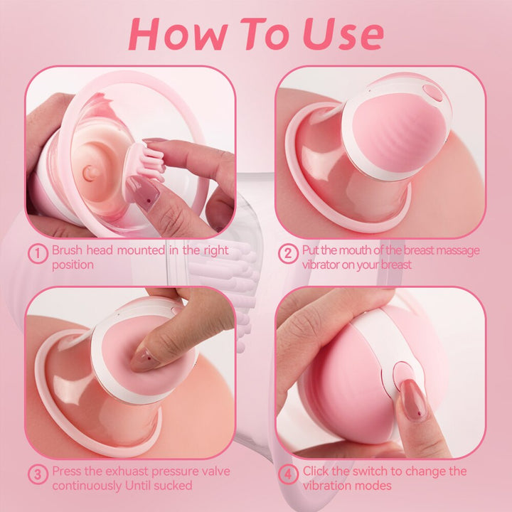 Newest Electric Breast Massager Enhance Vacuum Suction Pump Tong Licking For Women