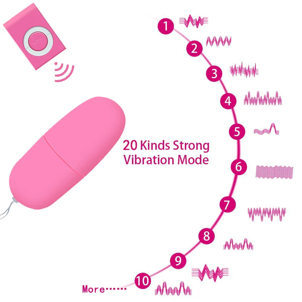 20 Speed Wireless Remote Control Pantie Vibrators Mini Bullet Love Egg Female For Woman - fromasia2america.shop