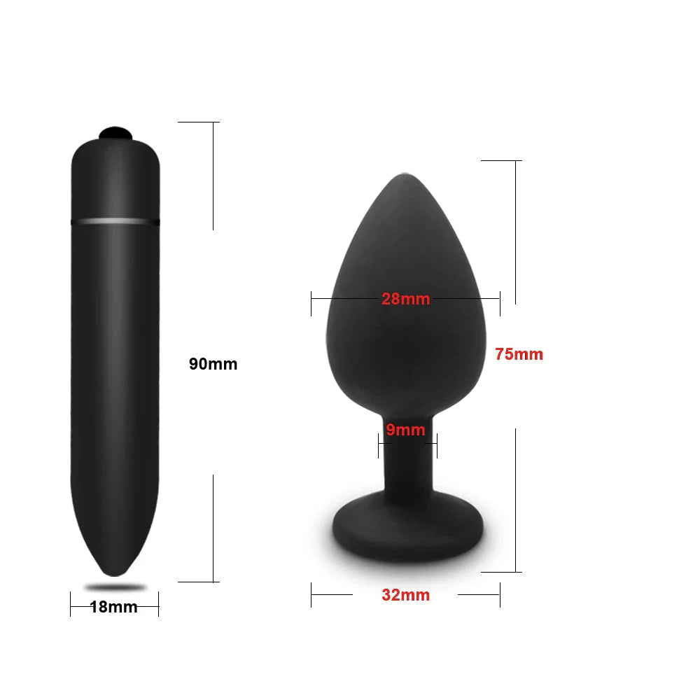 Anal Plug Butt Vibrator Women/Men Soft Silicone Round Shaped Erotic Bullet Analplug - fromasia2america.shop