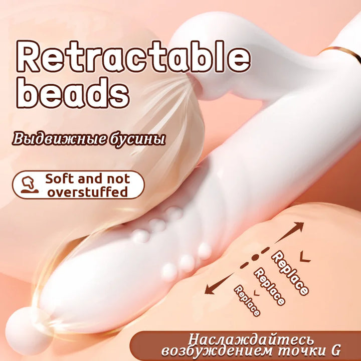 telescopic bead vibrator female adult products thrust gun sucking dildo vibrator women - fromasia2america.shop