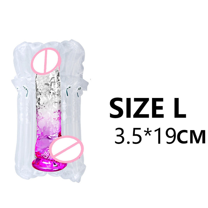 G-spot Massager Clear PVC Masturbator Dildo with Powerful Suction Cup