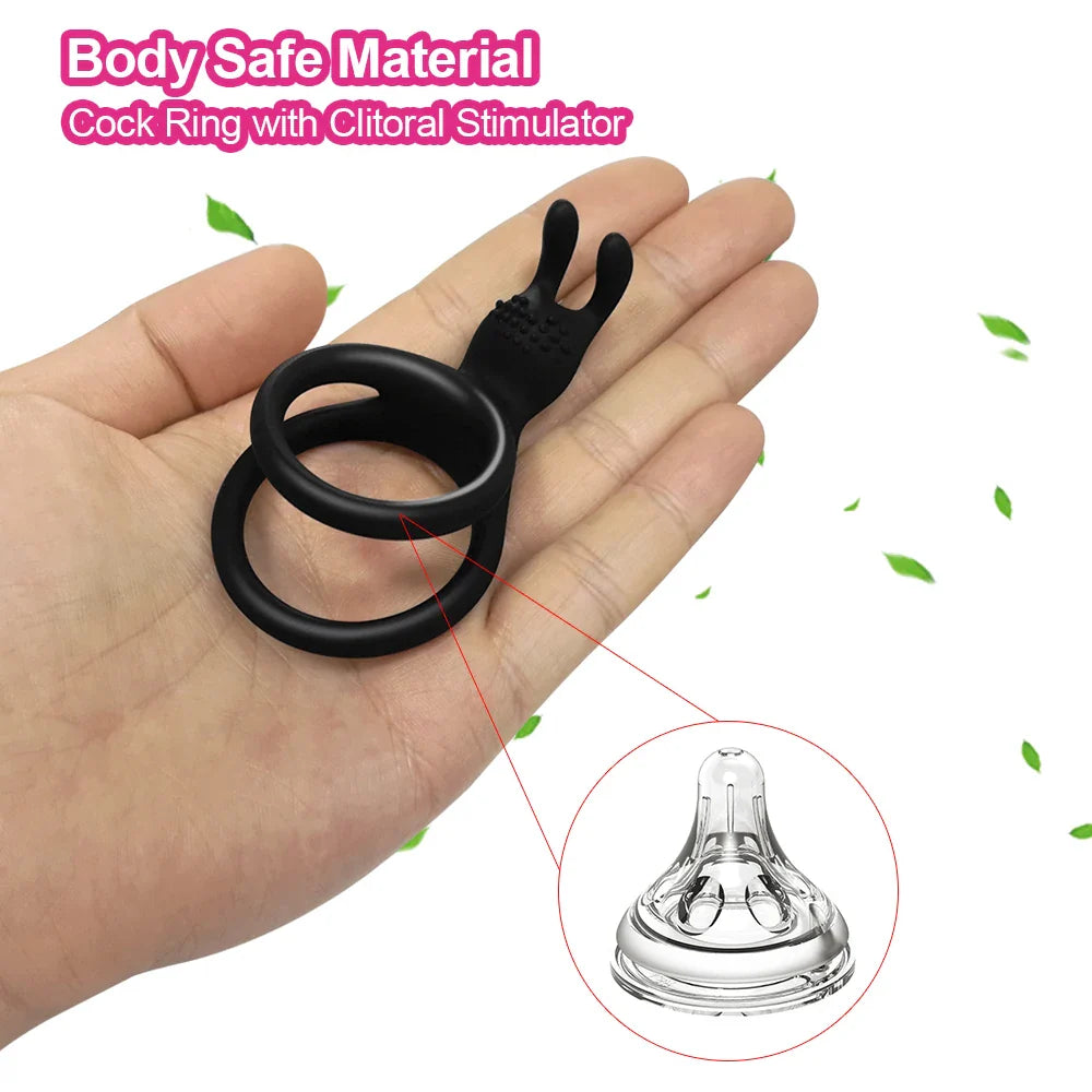 2 In 1 Men's Silicone Penis Ring Clitoris Stimulator Cock Ring - fromasia2america.shop