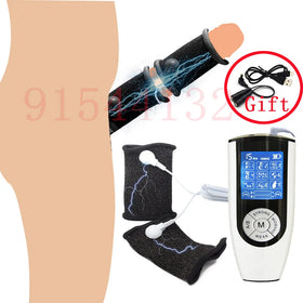 BDSM Electro Shock Conductive Fiber Penis Sleeve E-stim Scrotum Rings - fromasia2america.shop