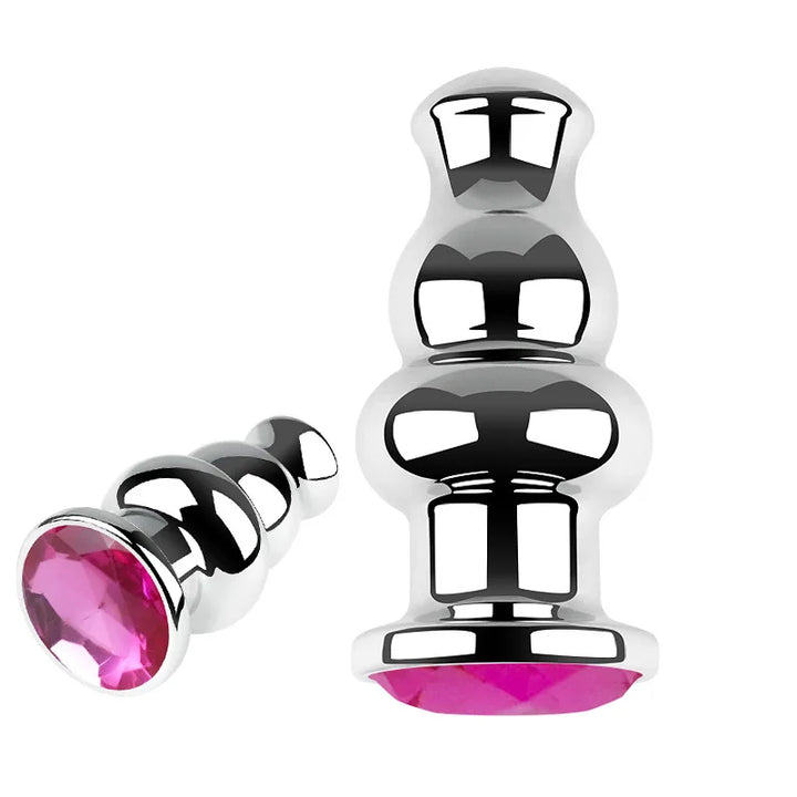 Metal Anal Plug Stainless Steel Butt Plug With Jewelry Colorful Crystal Anus Plug Anal Bead for women - fromasia2america.shop