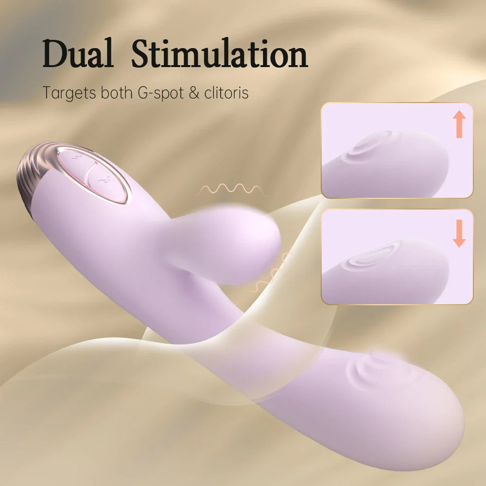 DRY WELL Rabbit Vibrator with Unique Patting Function Clitoris Stimulator Dildo - fromasia2america.shop