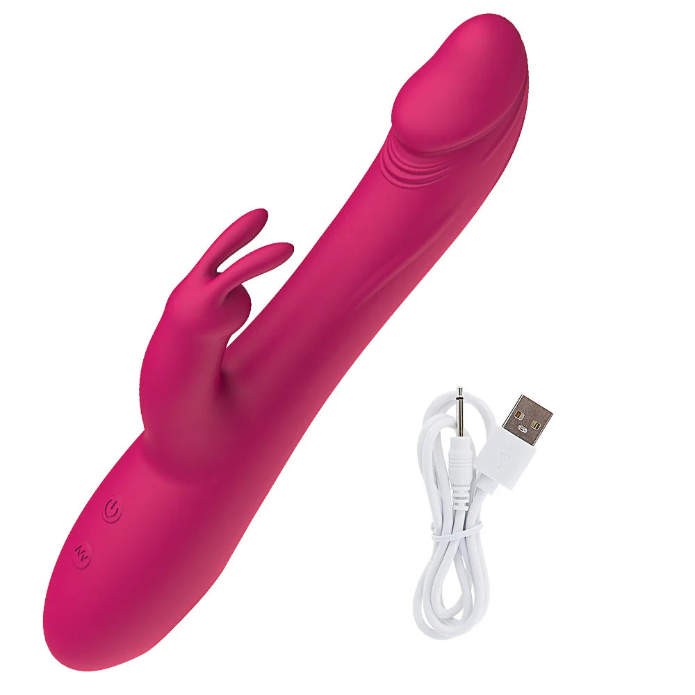 Rabbit Female Vibrator Dual Motor Telescopic Clit Vagina Stimulation - fromasia2america.shop