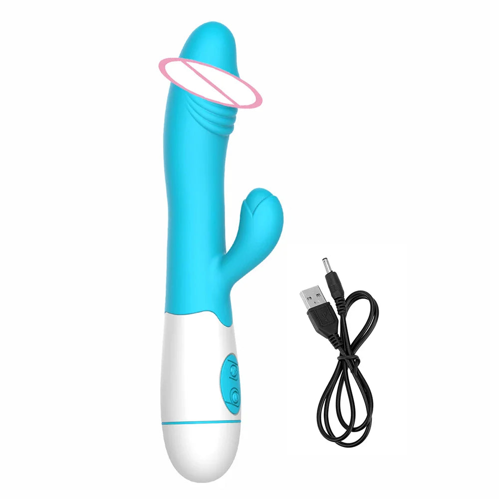 30 Frequency Rabbit Vibrator Dual Vibrating Erotic Anal Vagina For Women G-spot Masturbator - fromasia2america.shop