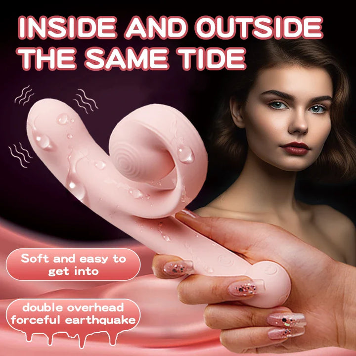 2 In 1 Dildo Telescopic G-Spot Rabbit Vibrator for Women - fromasia2america.shop