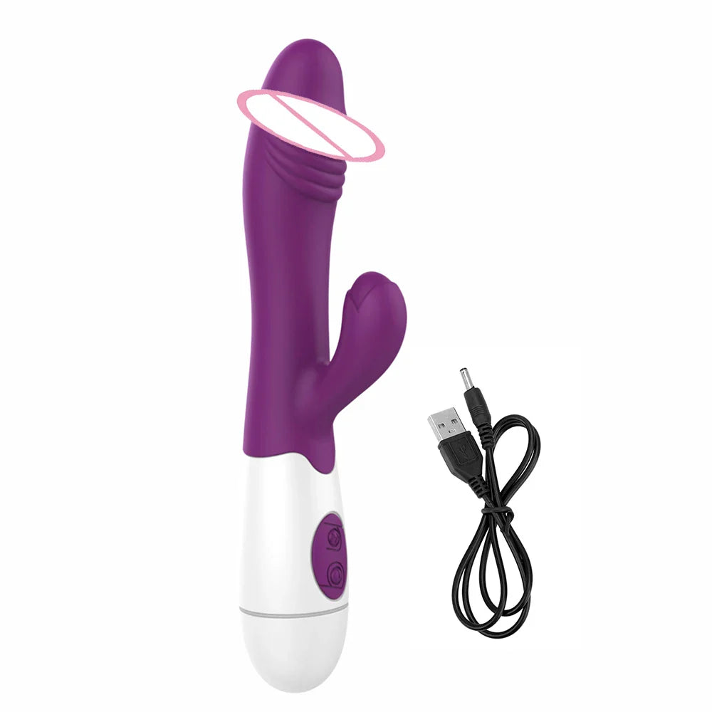 30 Frequency Rabbit Vibrator Dual Vibrating Erotic Anal Vagina For Women G-spot Masturbator - fromasia2america.shop