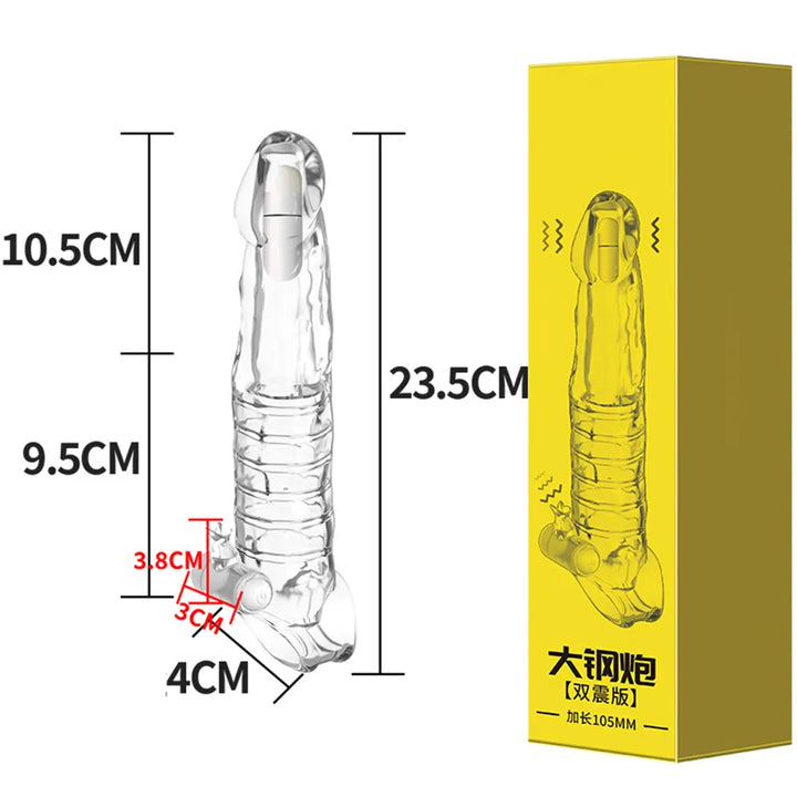 Reusable Condom Penis Extension Sleeve Delay Ejaculation Cock Cover Penis Extender - fromasia2america.shop