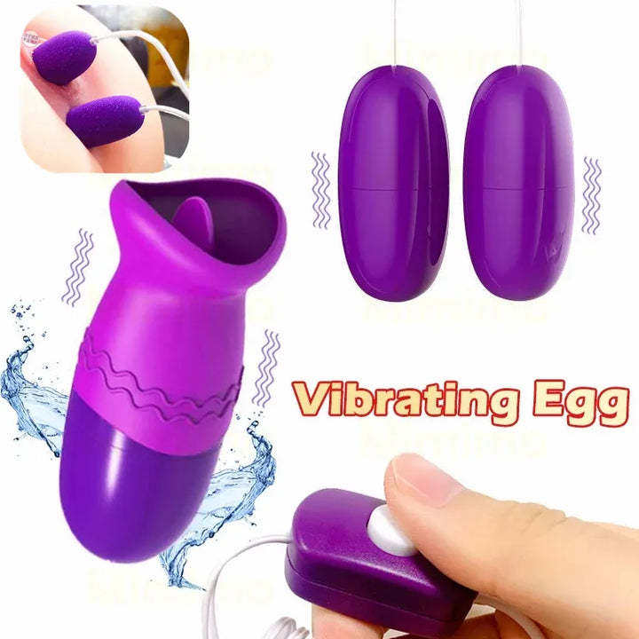 Egg Sex Tongue Vibrator USB Vibrating Love Balls G Point Vagina Famme Clitoris Stimulator Toys for Women - fromasia2america.shop