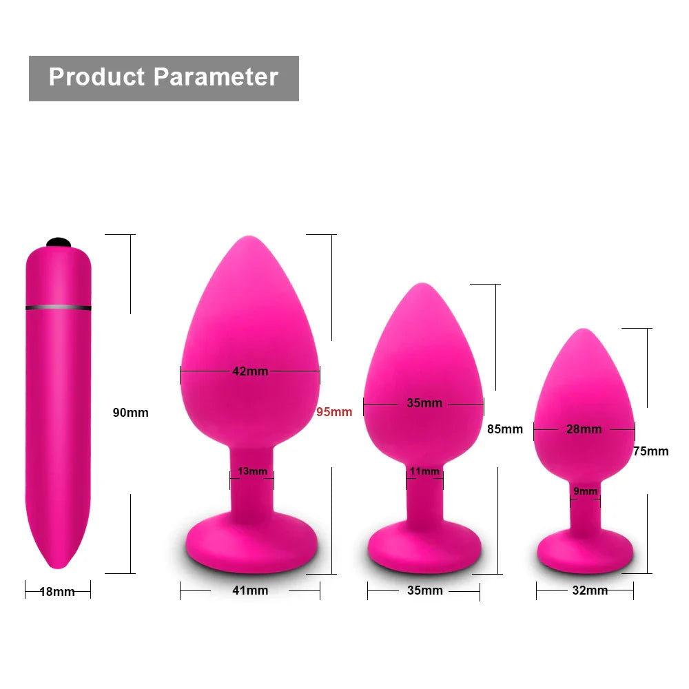 Anal Plug Butt Vibrator Women/Men Soft Silicone Round Shaped Erotic Bullet Analplug - fromasia2america.shop