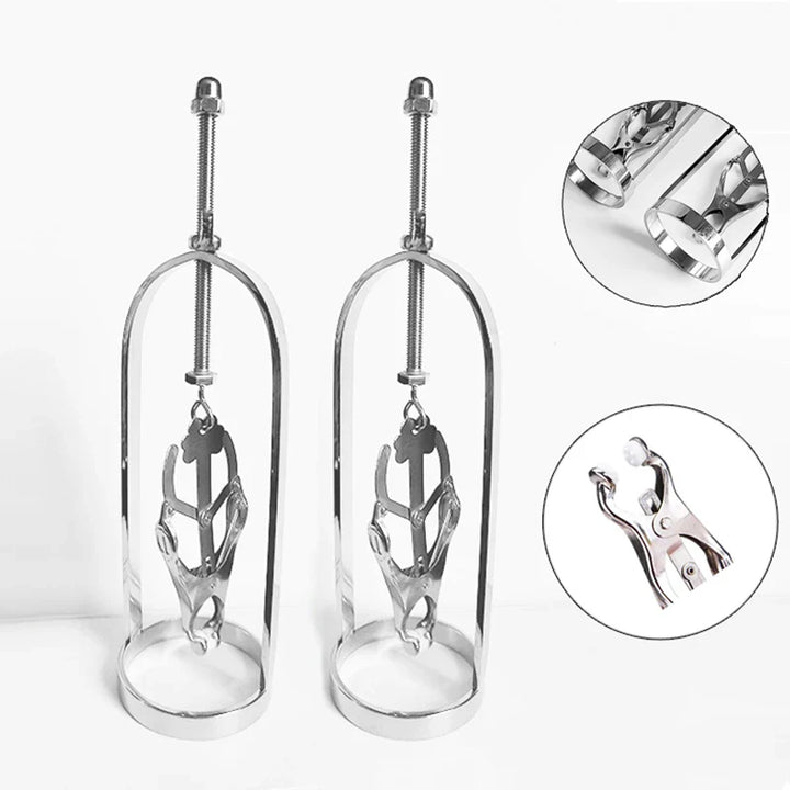 4 Style Stainless Steel Play Clamps Metal Nipple Clips Breast Trainer Enlarger BDSM for Women - fromasia2america.shop