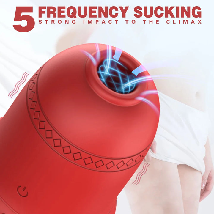 Powerful Sucking Tongue Licking Vibrator Rose Bell Shape Clit Nipple Stimulator Vaginal Massager For Women