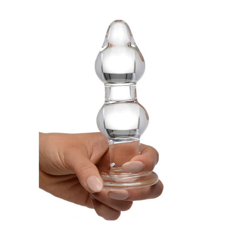 BEEGER Glass Butt Plug,The Double Butt Plug, crystal butt plug vagina ball,big pyrex glass anal dildo bead - fromasia2america.shop