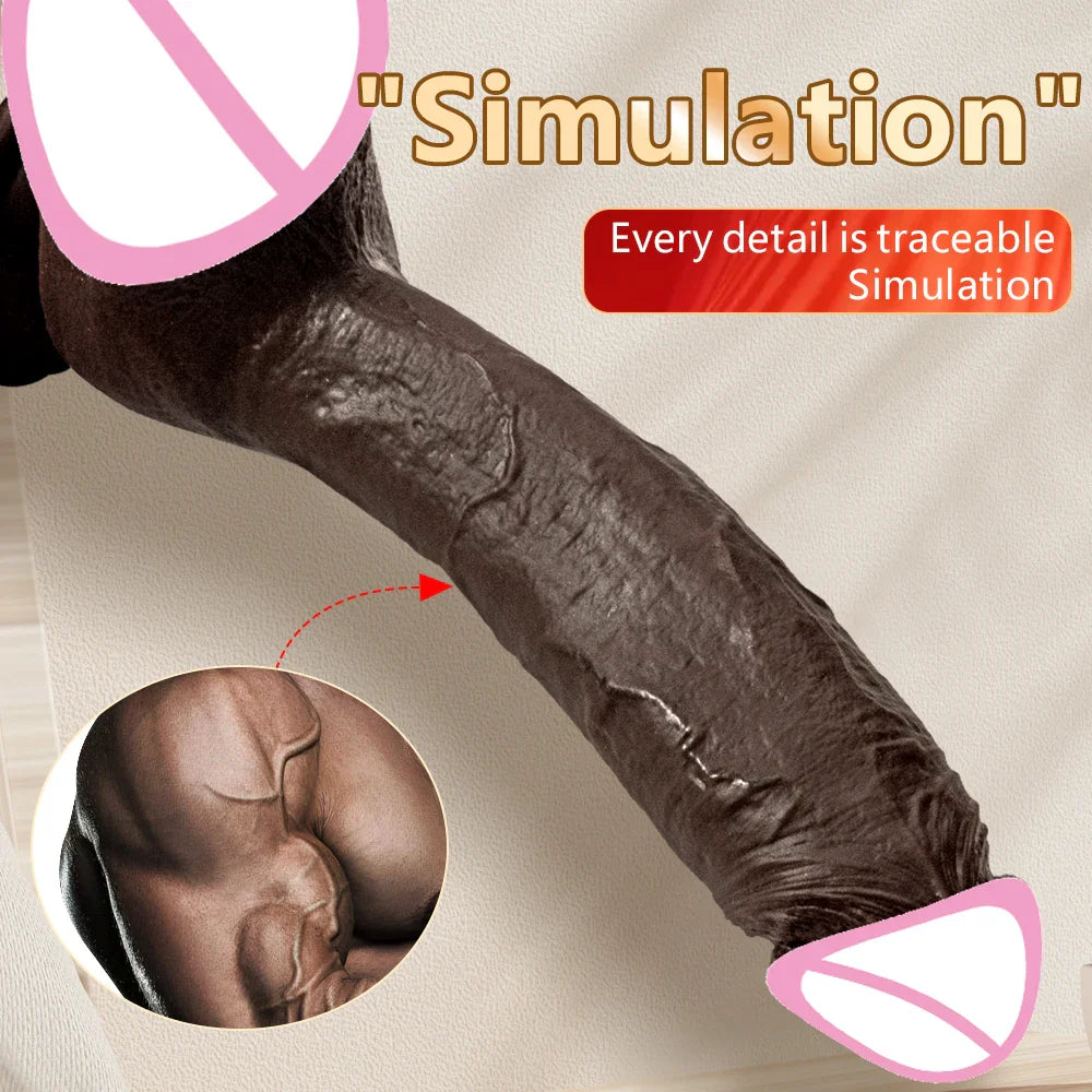 Oversized Black Realistic Dildo 9 Inch Silicone Big Penis Adult Suction Cup Anal Sex - fromasia2america.shop