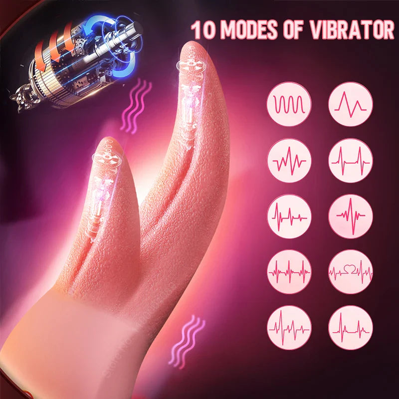 Tongue Licking Vibrator for Women G Spot Clitoris Vagina Anal Female Masturbation - fromasia2america.shop