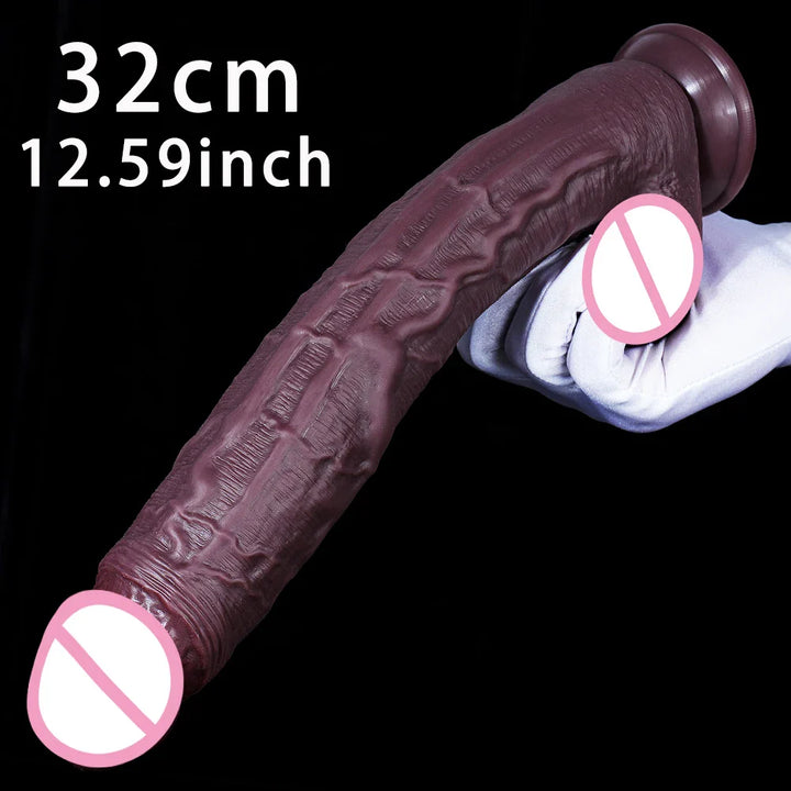 New Soft Realistic Veins Huge Dildo Thick Cock Double Layer For Women - fromasia2america.shop