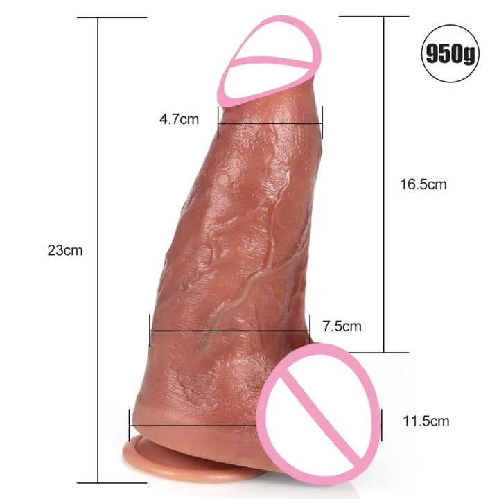 New Soft Realistic Veins Huge Dildo Thick Cock Double Layer For Women - fromasia2america.shop