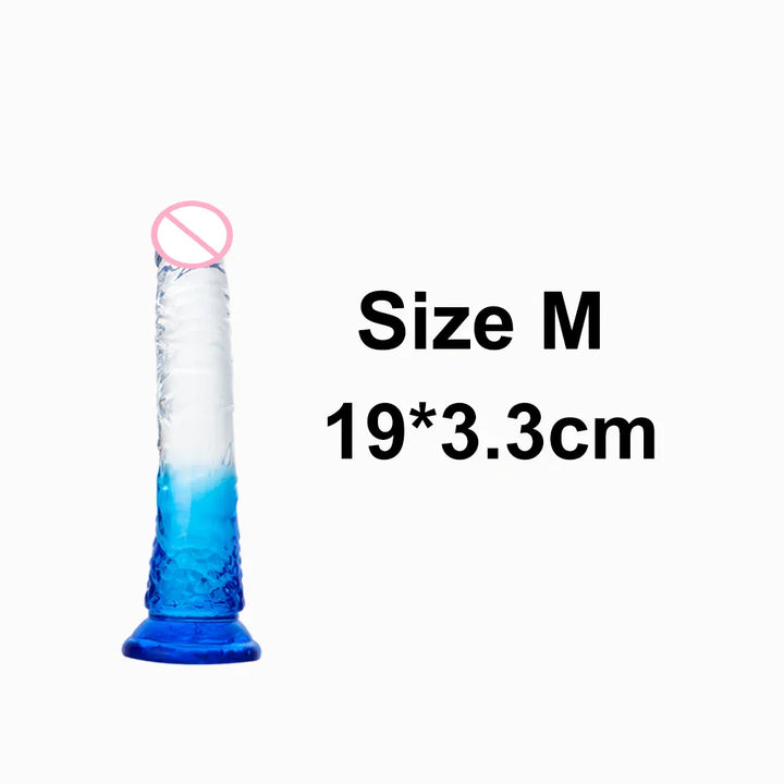 Crystal Jelly Huge Dildo Realistic Penis Anal Butt Plug Anal Massage Women's - fromasia2america.shop