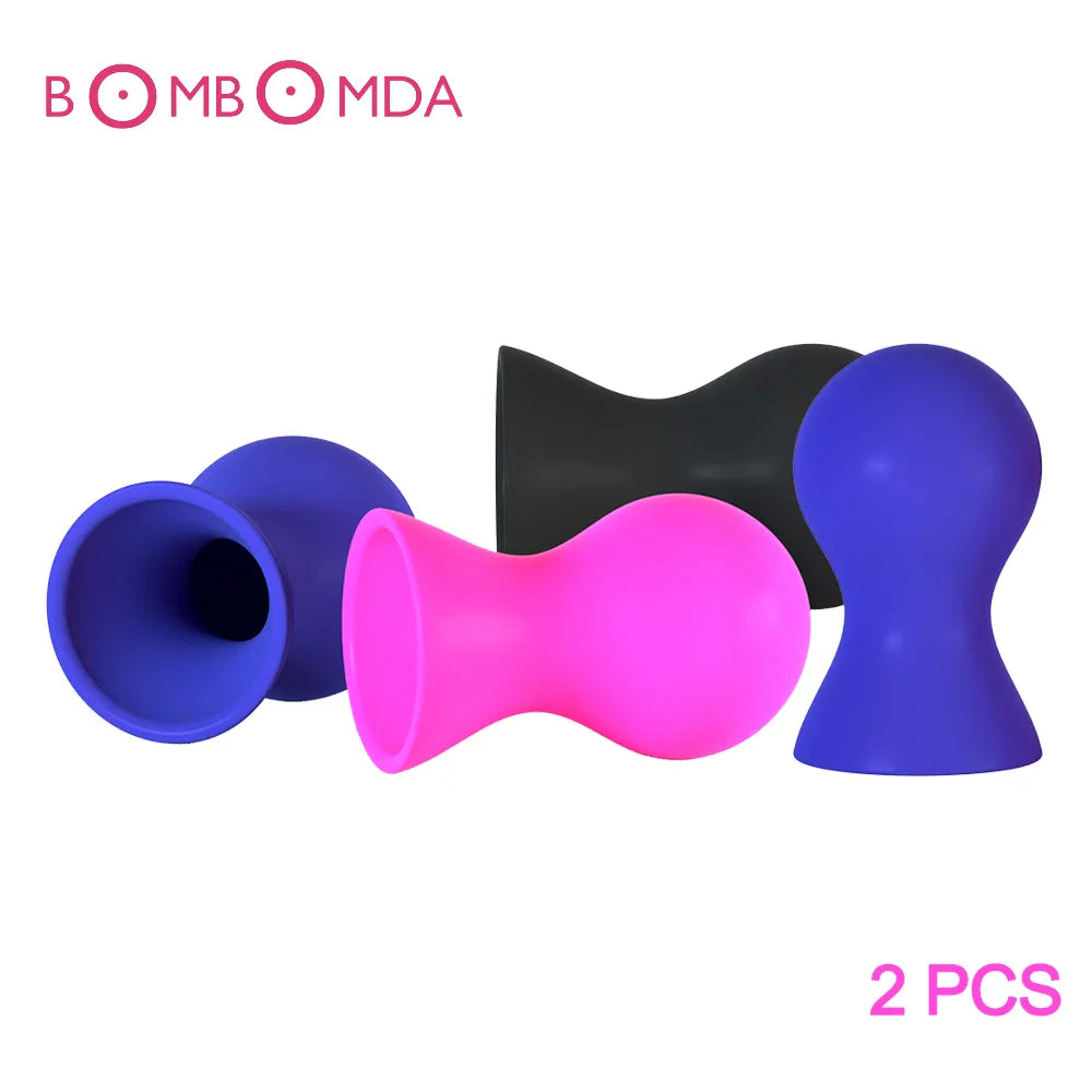 2pcs Breast Nipple Sucker No Vibrator Sexy Nipple Vacuum Pump Suction Cup Adult - fromasia2america.shop