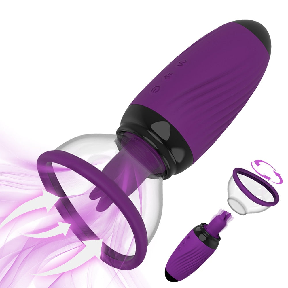 Sucking Tongue Breast Enlargement Massager Nipple Stimulator for Women