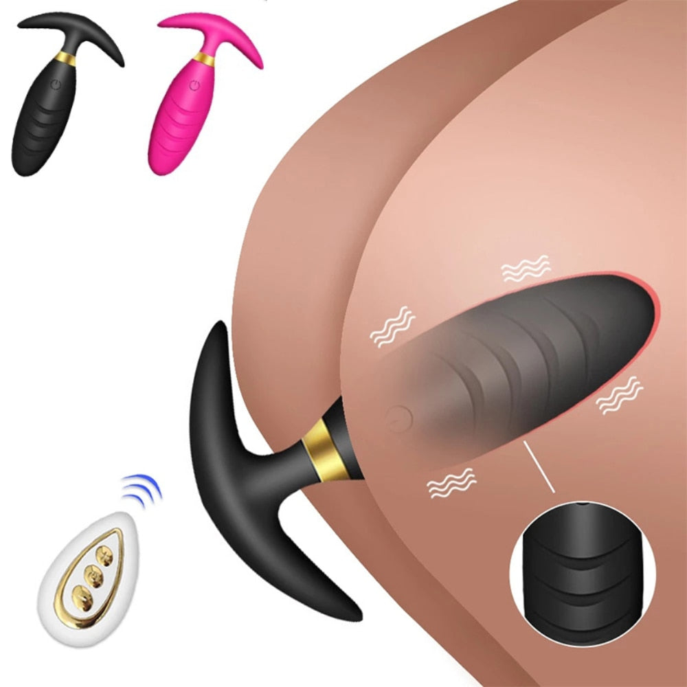 APP Remote Controlled Anal Plug Vibrator Prostate Massager Wearable Masturbator