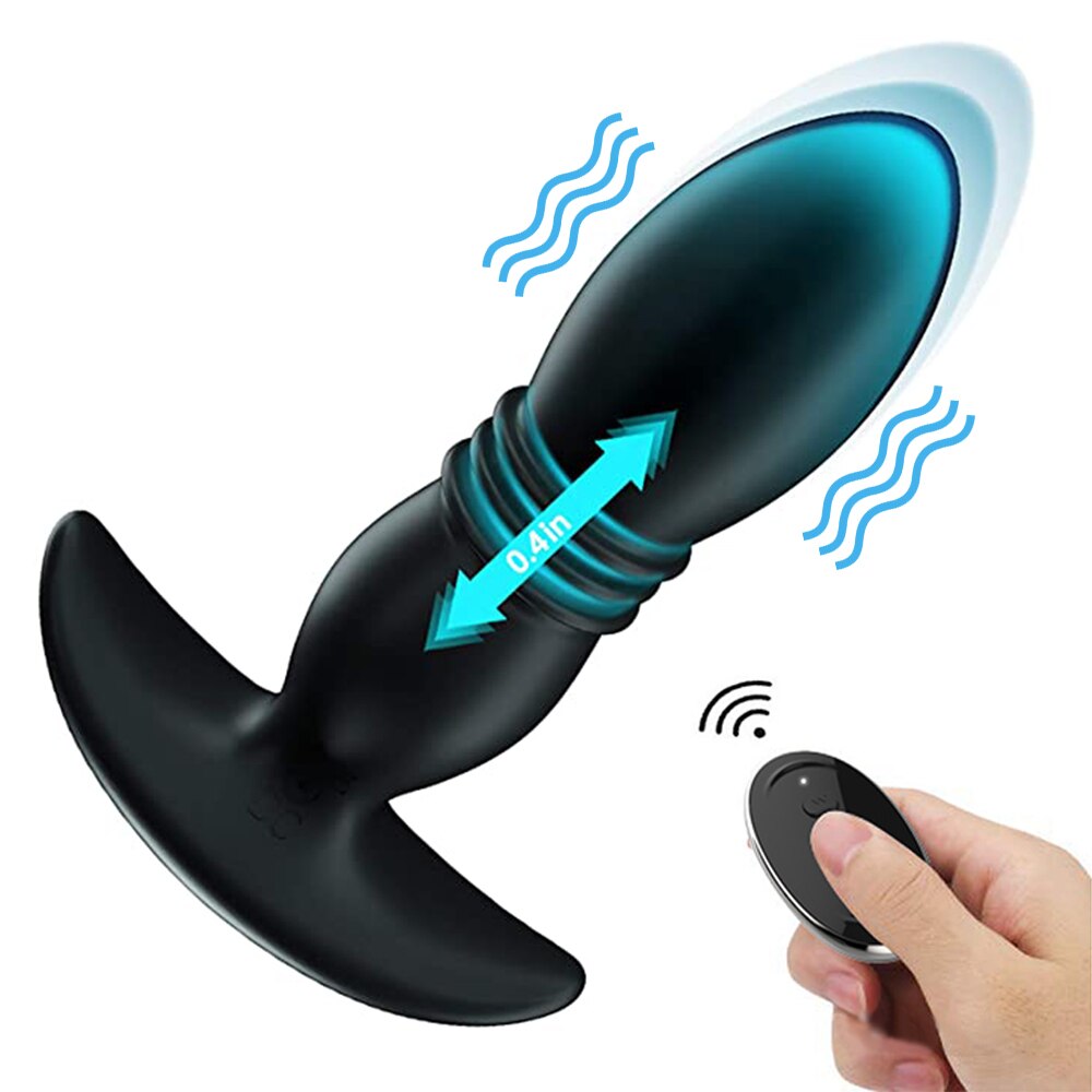 Anal Vibrator for Men Women with Wireless Remote Control Telescopic Rotation