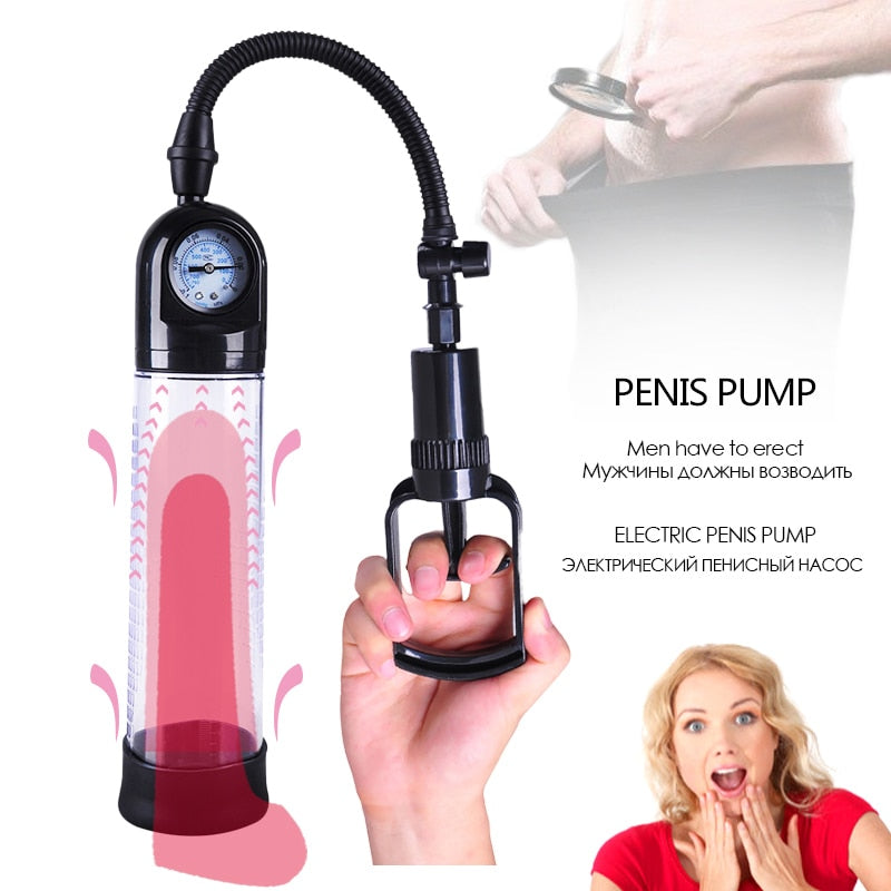 Effective Penis Pump Vacuum Enlarger Enlargement Trainer Sucking Vibrator Vacuum Pump For Men Masturbation Adult Sex Toy Store - SexxToys.Shop