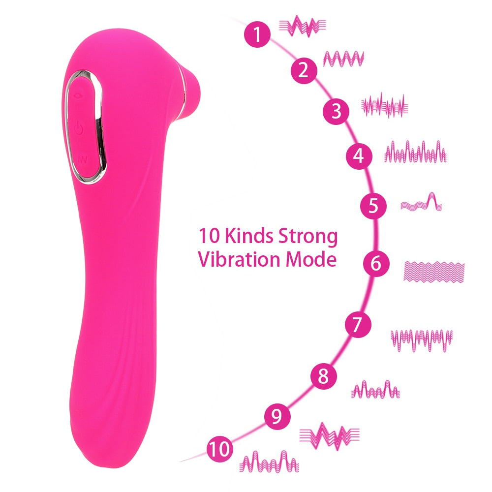 Clitoral Stimulator Oral Licking Nipple Sucking Tongue Vibrating 10 Speeds Clit Sucker Vibrator For Women Adult Sex Toy Store - SexxToys.Shop