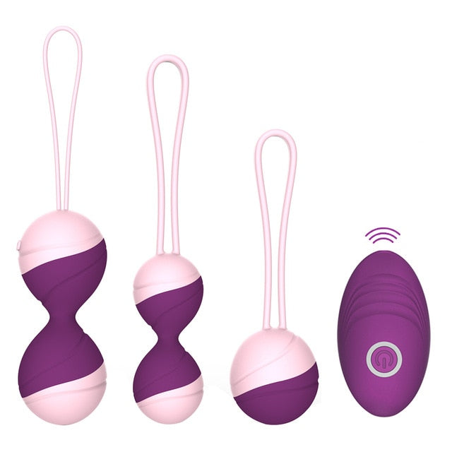 Kegel Balls (Set) Vibrating Eggs Remote Control Vaginal Tight Exercise For Women Adult Sex Toy Store - SexxToys.Shop