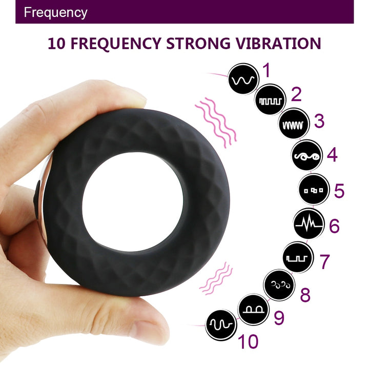 Dual Motors Cock Vibrating Ring with 10 Modes Erection Enhancer Adult Sex Toy Store - SexxToys.Shop