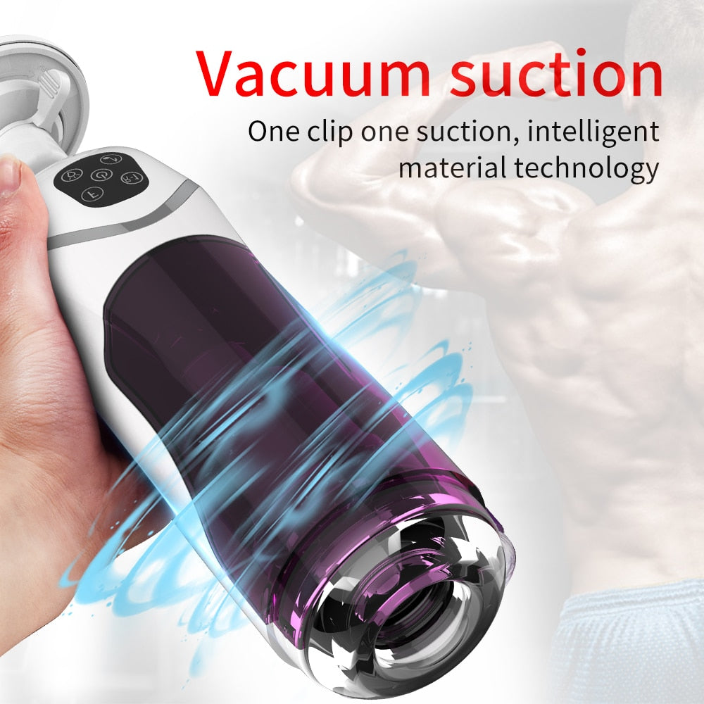 Fully Automatic Piston Telescopic + Rotating Male Masturbator Cup Real Vagina Sucking Vibrator Hands Free Sex Machina For Men Adult Sex Toy Store - SexxToys.Shop