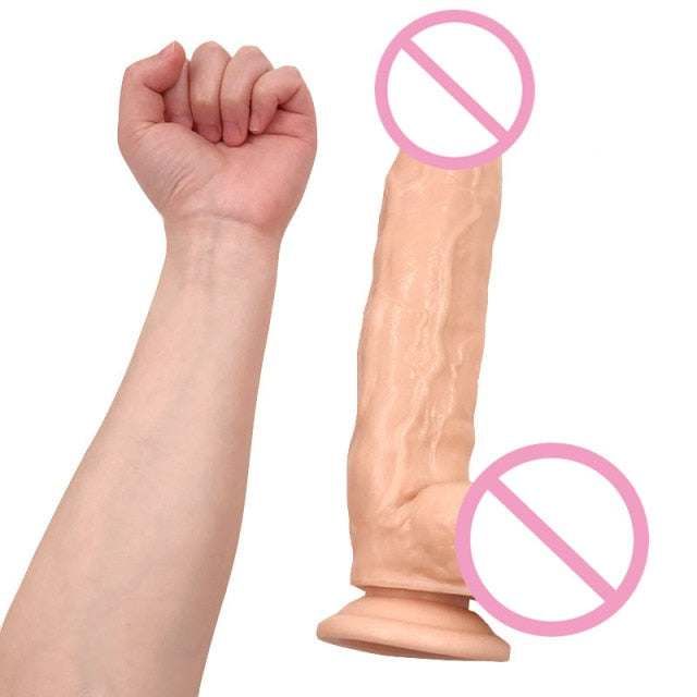 NEW Model Waterproof 12 inch Big Realistic TPE Dildo With Suction Cup Adult Sex Toy Store - SexxToys.Shop