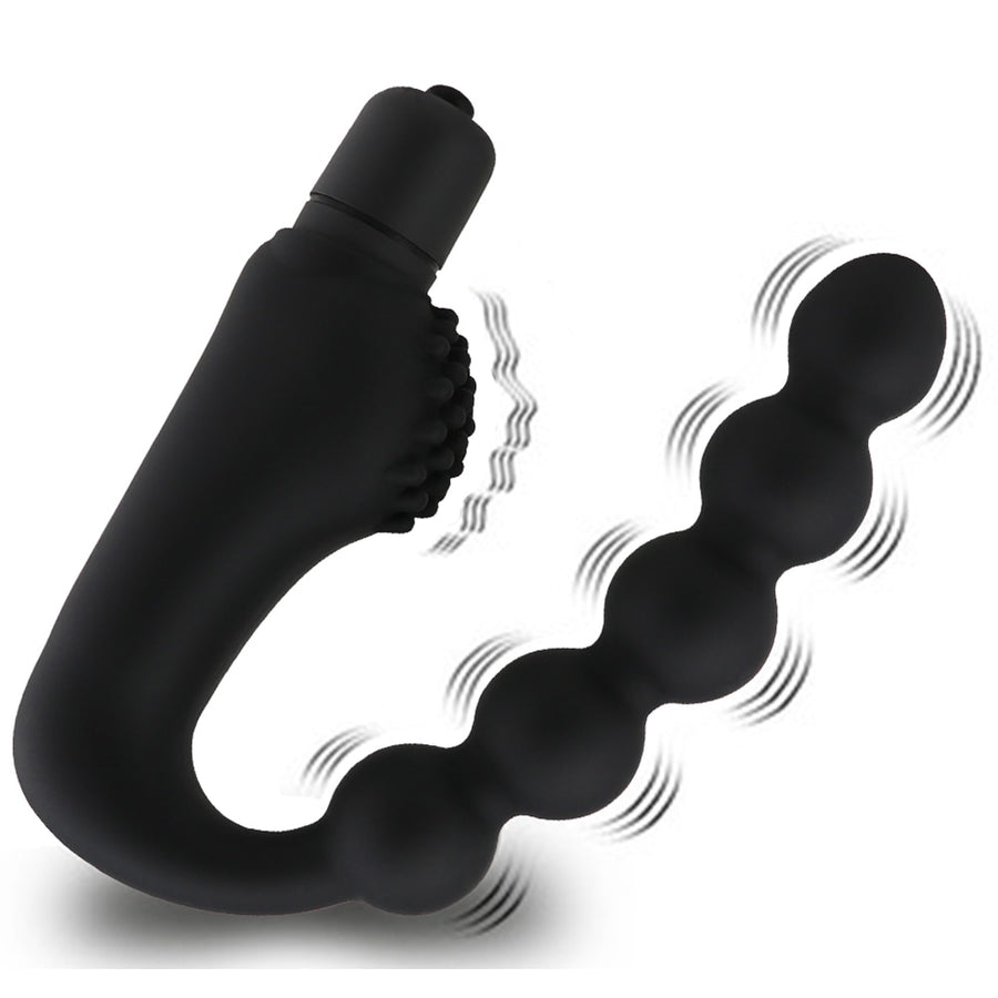 Silicone 10 Speeds Anal Plug Prostate Massager Vibrator Butt Plugs 5 Beads For Men Adult Sex Toy Store - SexxToys.Shop