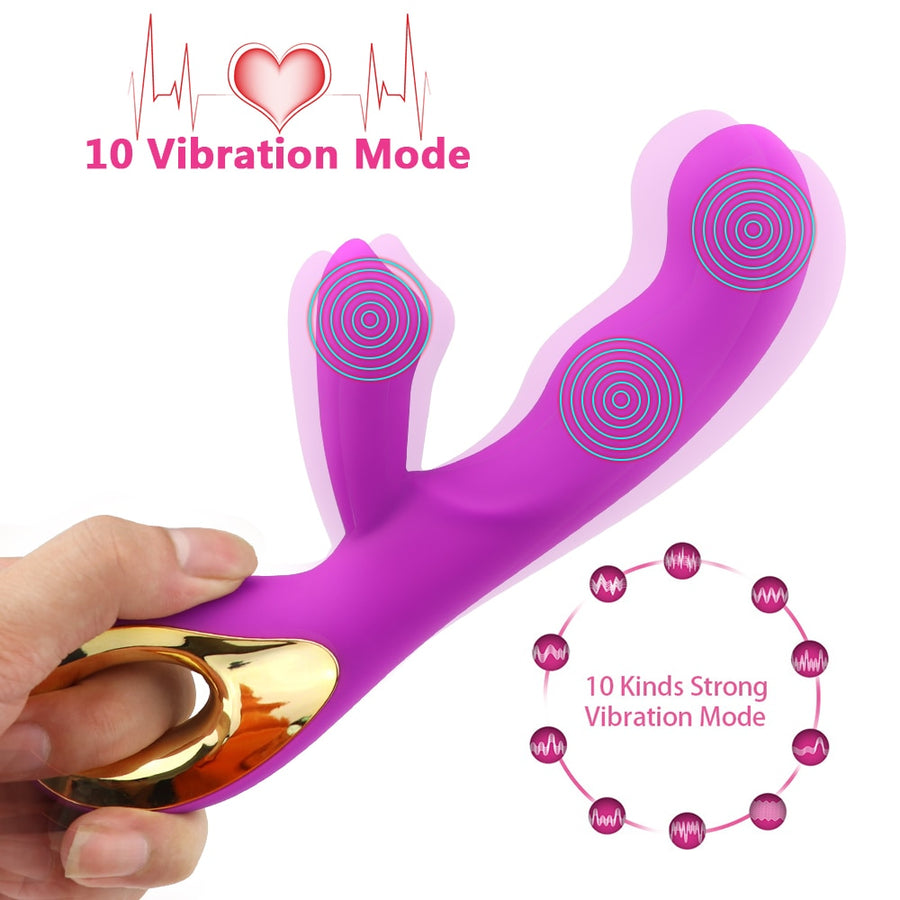 G-Spot Rabbit Vibrator 10 Modes Clitoris Stimulator Waterproof Personal Dildo For Women Adult Sex Toy Store - SexxToys.Shop
