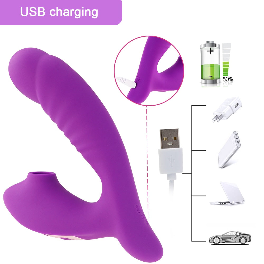 Clit Sucking Vibrator (2 in 1) Toy for Women Pleasure With Different Frequencies Adult Sex Toy Store - SexxToys.Shop