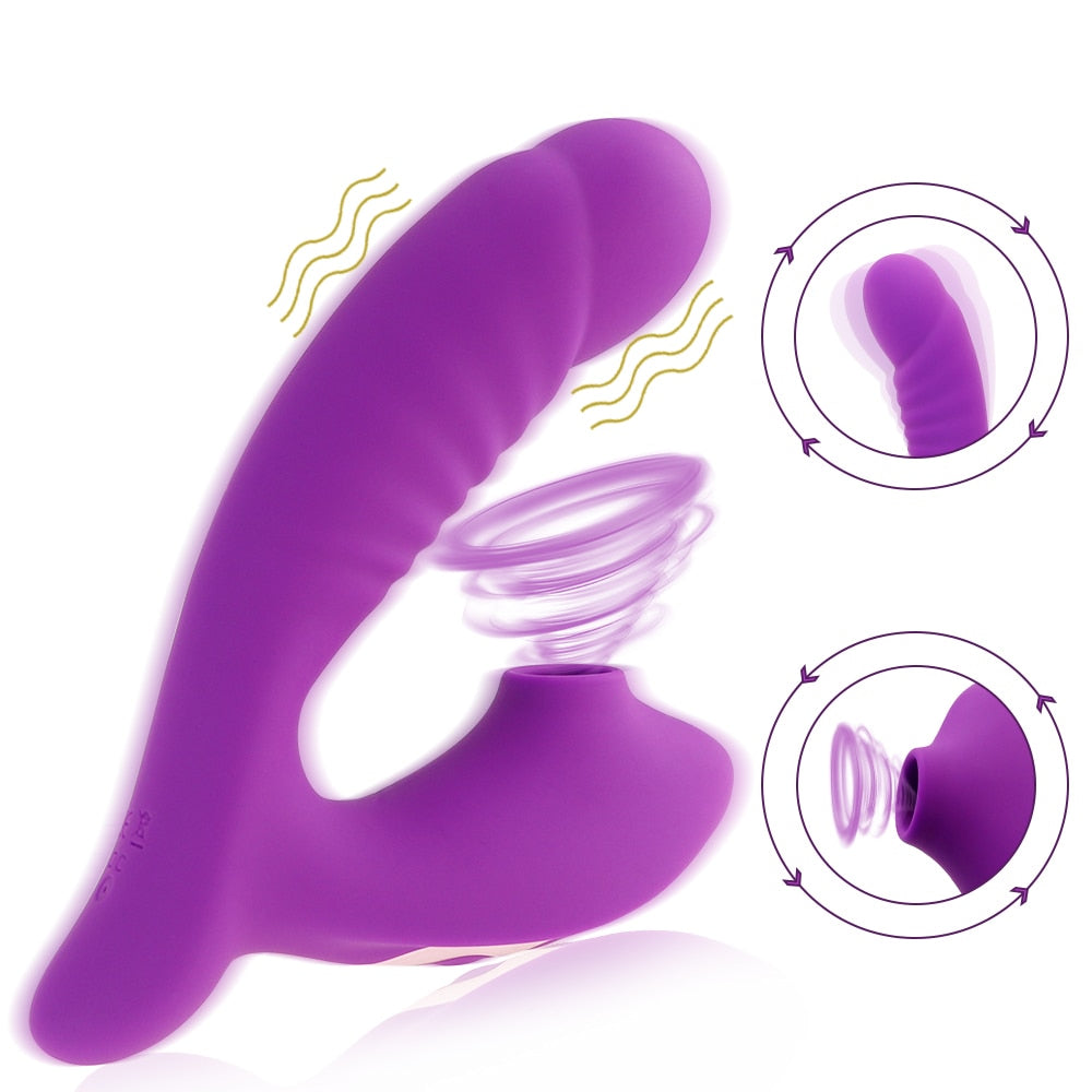 Clit Sucking Vibrator (2 in 1) Toy for Women Pleasure With Different Frequencies Adult Sex Toy Store - SexxToys.Shop