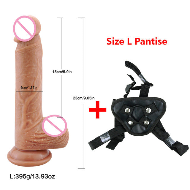 Adjustable Strap-on Dildo Realistic Suction Cup Harness Strap-on For Women Adult Sex Toy Store - SexxToys.Shop