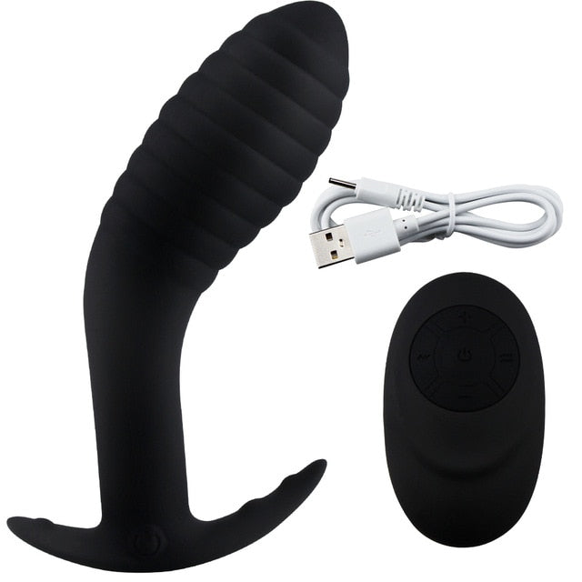 Remote Control Vibrating Prostate Massager Anal Plug Waterproof 10 Stimulation Patterns Butt Anus Silicone For Men Adult Sex Toy Store - SexxToys.Shop