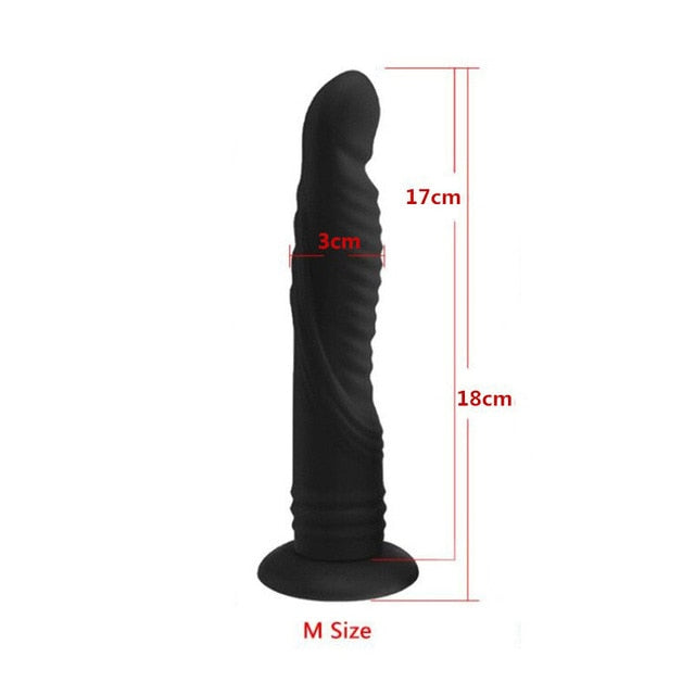 7 Speeds Realistic Vibrator Silicone Strap on Dildo Suction Cup Anal Butt Plug For Women Adult Sex Toy Store - SexxToys.Shop