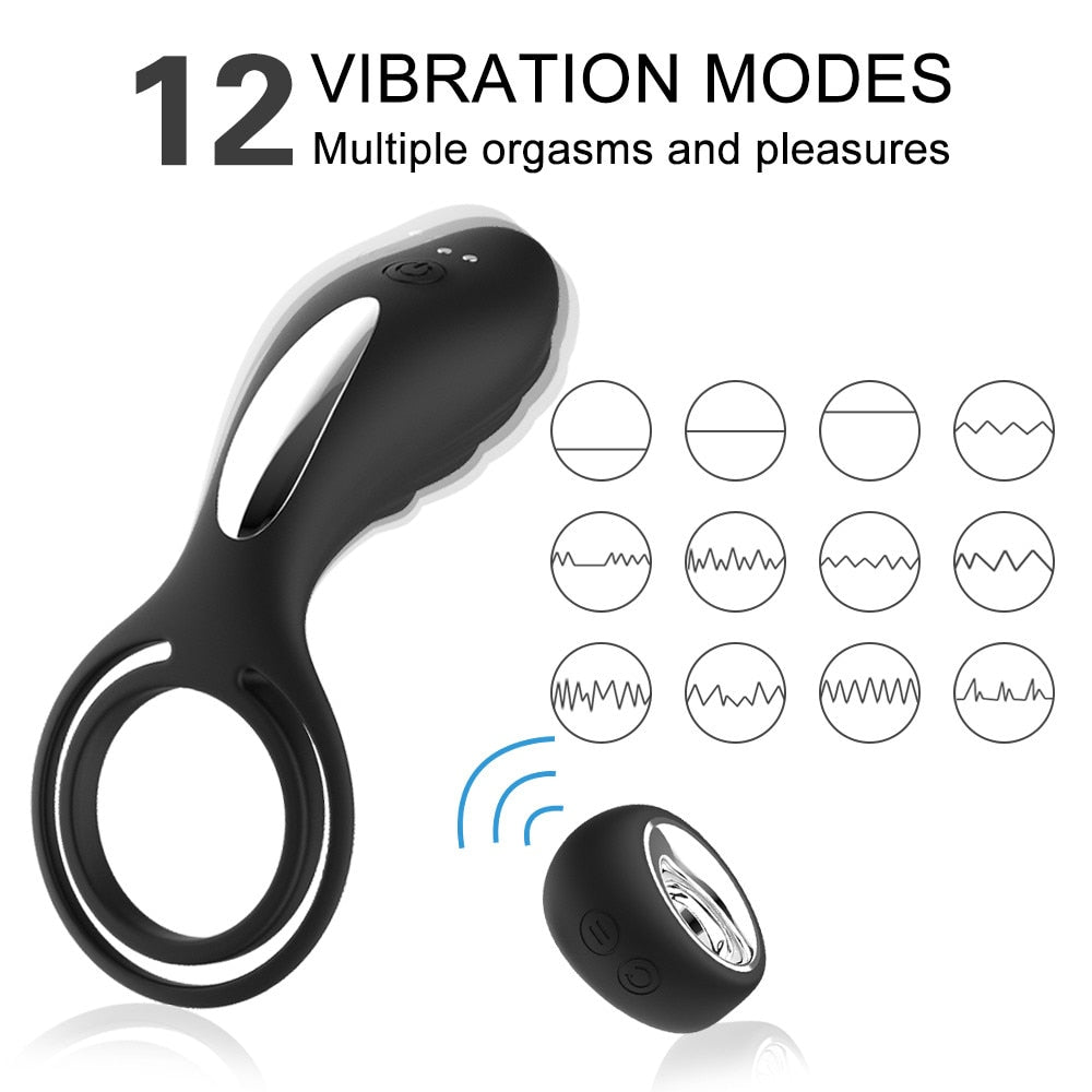 Vibrating Cock Ring Clitoris Stimulation Vibrator Sex Toy for Couples Delay Ejaculation For Men Adult Sex Toy Store - SexxToys.Shop