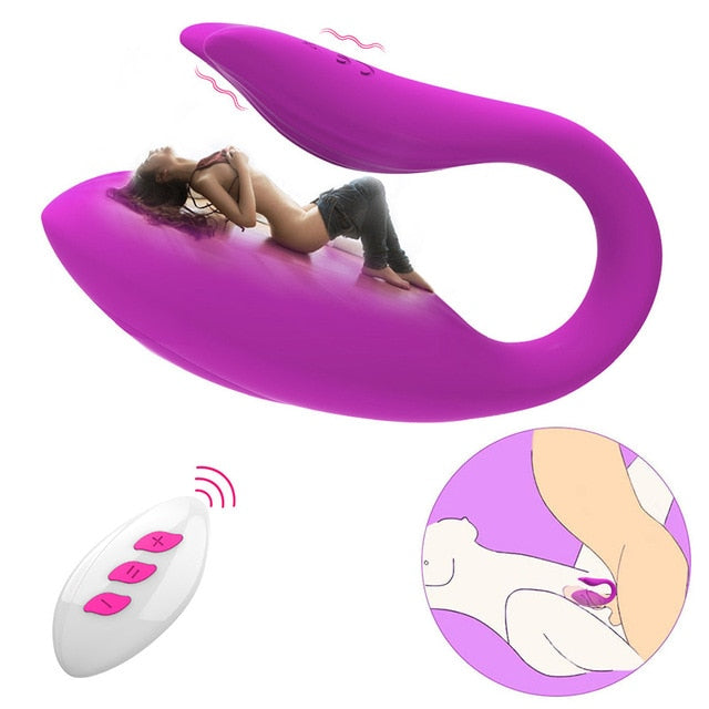 U-Shape Mermaid Wireless Remote Control Couple Vibrator 12 Speeds G Spot and Clitoral Massager Dual Motors For Women Adult Sex Toy Store - SexxToys.Shop